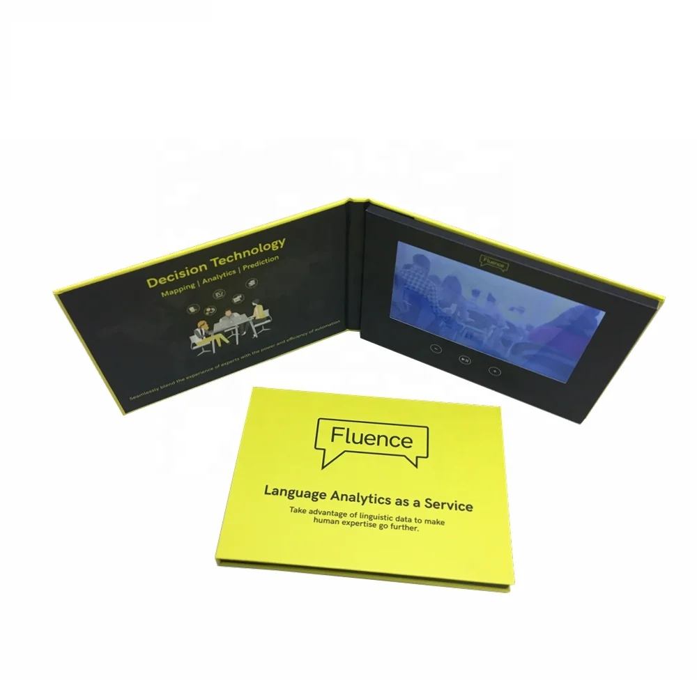 7,0 дюймовая видеоброшюра на заказ/поздравительные открытки с жк-дисплеем с белой пустой печатью