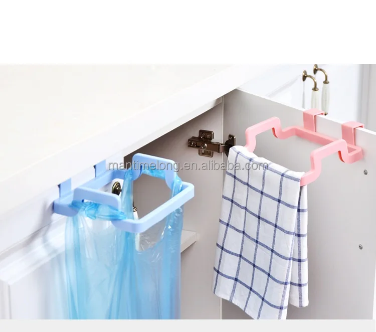 Garbage Bag Holder Hanging Kitchen Cupboard Storage Holders Racks Tailgate Stand Rubbish Bag Towel Storage Rack