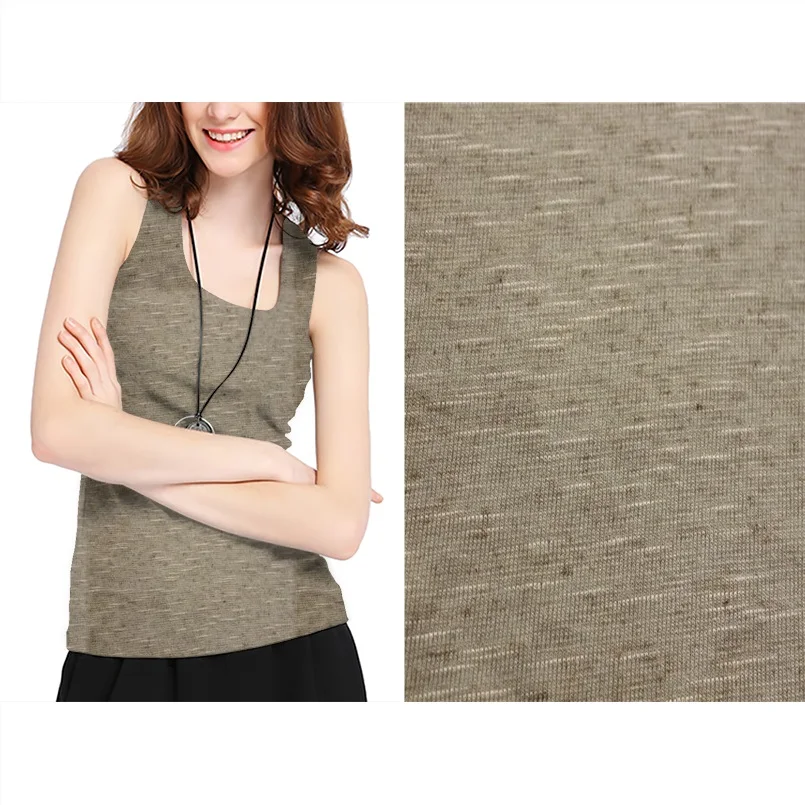 Высококачественная трикотажная ткань из льняной вискозы для футболок