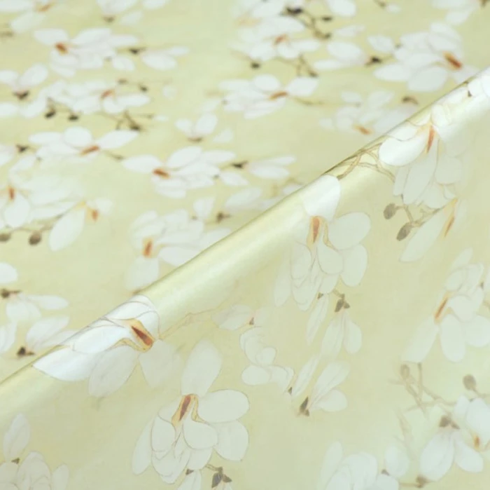 
High-end Printed 100% silk satin organza fabric 