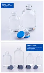 Ring Finish GB19.7mm 20mm  Antibiotics Clear Moulded Injection Glass Vials And Bottles USP Type I, II, III
