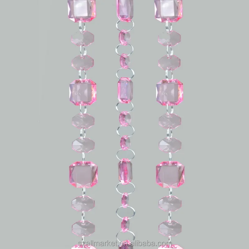 9.2m long luxury acrylic crystal octagon l bead curtain for events and wedding decoration