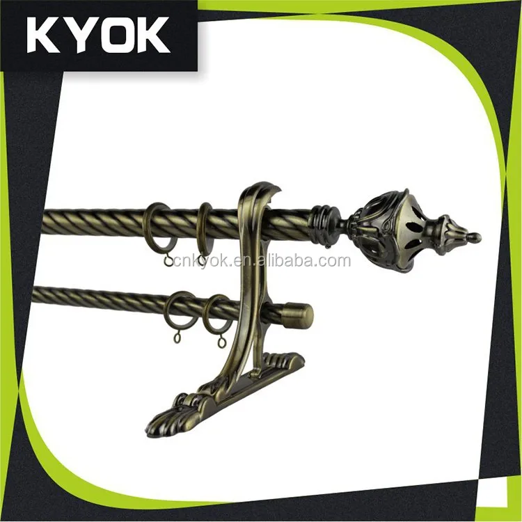 KYOK Beautiful Strong 0.6mm Tringle De Rideau, Swivel Metal Curtain Rods Set Whole Set Hot Selling Curtain Rod Aluminum