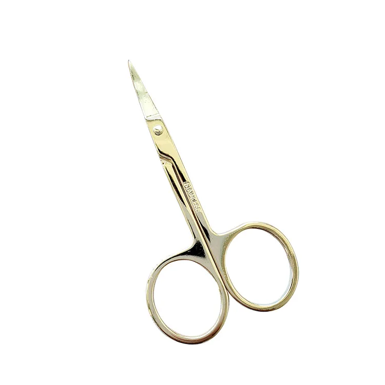 
Wholesale Beauty Personal Makeup Eyebrow Scissors Small Gold Stainless Steel Beauty Scissors 
