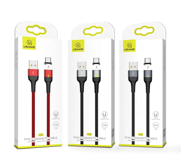 USAMS 3A Универсальный Магнитный кабель Micro USB Type C для быстрой зарядки и передачи данных iphone