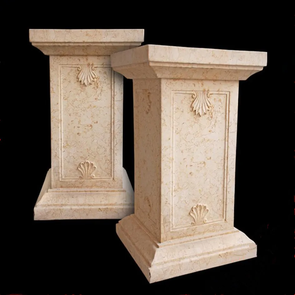 Decorative Alabaster Main Gate Stone Pillars For Balcony (YL-L049)