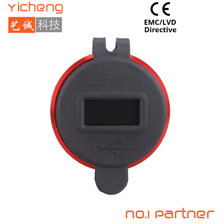 Metal Aluminum Housing 3.1A Dual USB Motorcycle Charger Socket Power Outlet for Marine Boat Car Golf Cart UTV ATV Phones Red