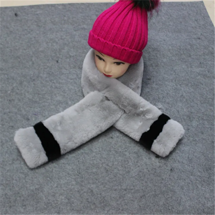 
Women Custom Colourful Faux Rabbit Fur collar Fake Fur Scarf 