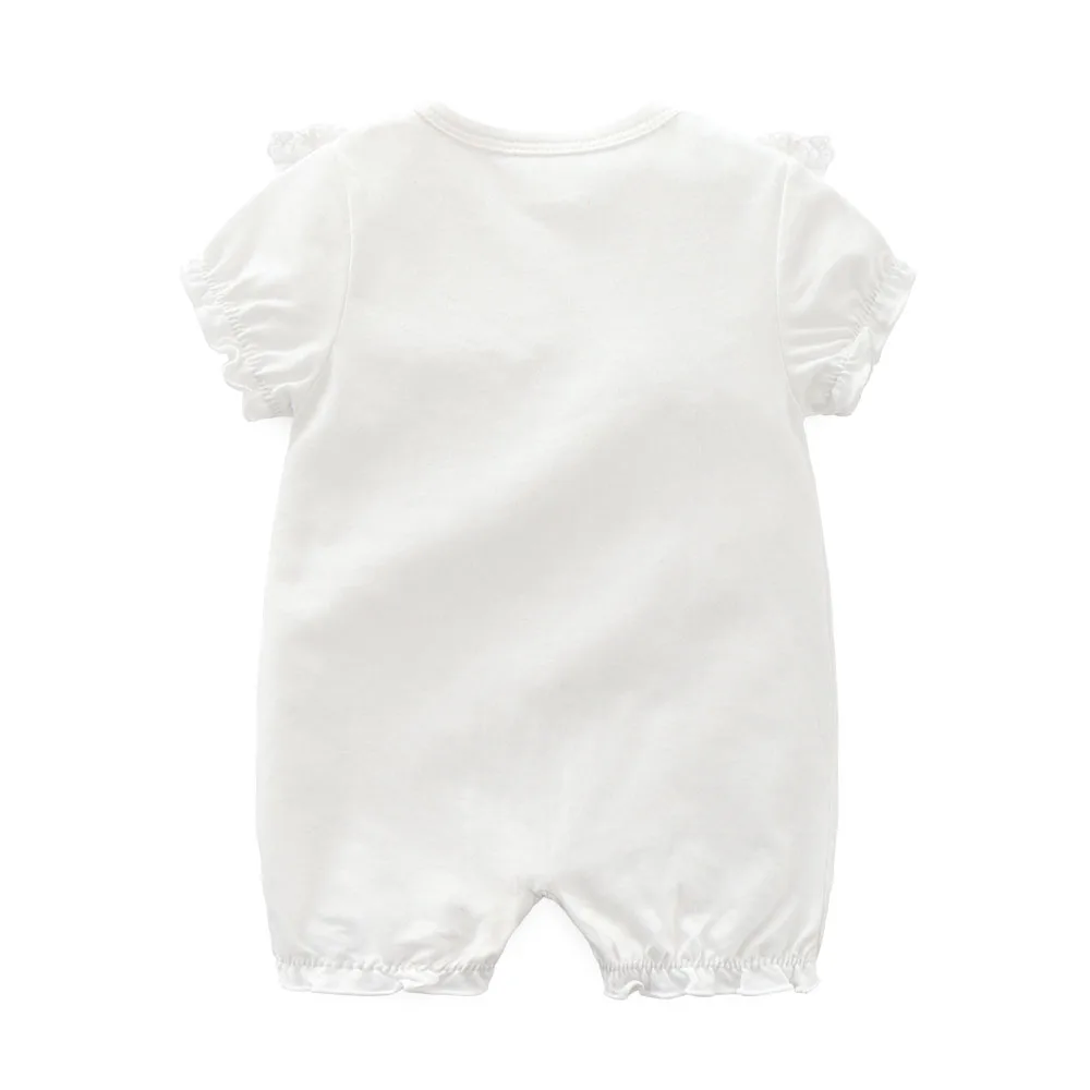 Hot sale summer 100% cotton soft lace princess baby girl romper newborn baby jumpsuit