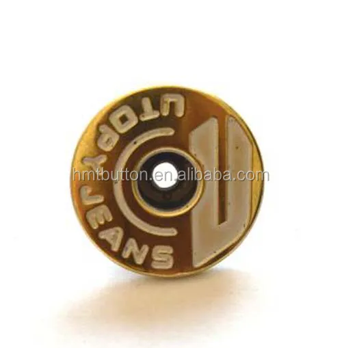 Metal jeans button in brass material