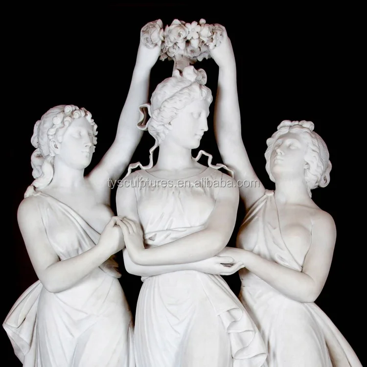 Высококачественная Каменная Скульптура Богини мраморная статуя из трех граней для