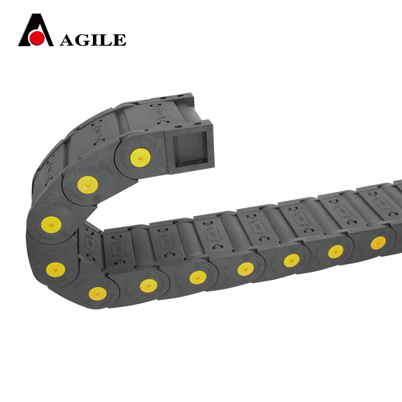 
35*75 MTS series reinforced nylon cable carrier with yellow pin 