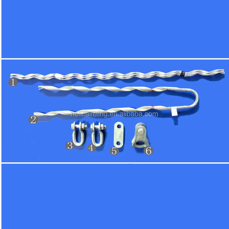 ADSS Helical Dead End Clamp Tension Clamp Performed Guy Grips Galvanized Power Accessories for Short Span ADSS OPGW Cable