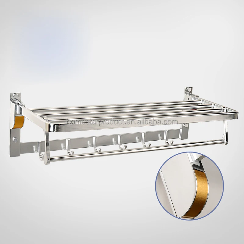 Homestar wall mounted unique aluminium double extension towel bars towel rail rack