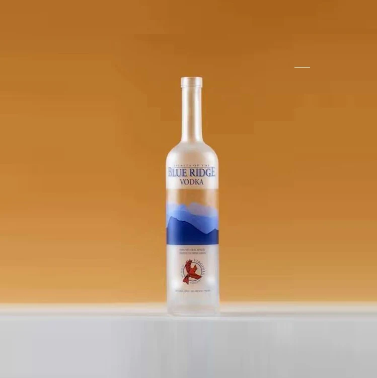 750ml round flint glass spirit vodka bottle with bartop cap