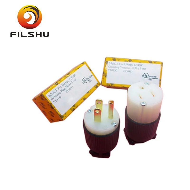 Штепсельная Вилка американского стандарта NEMA 5-15 P, американская прямая вилка