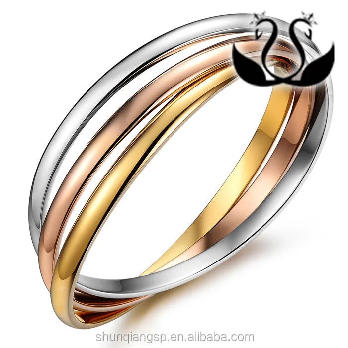 Europe and America stainless steel fashion custom charm exquisite Three arabic ring bracelet