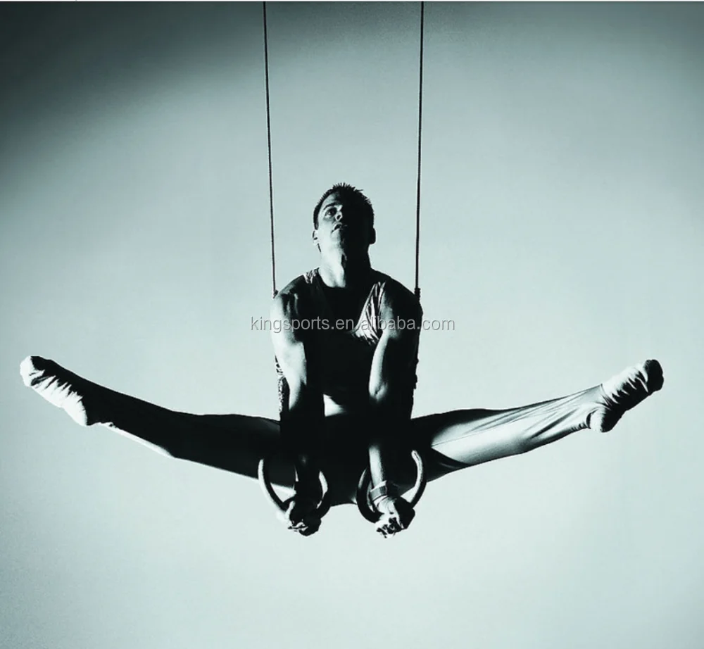 WOODEN GYM RING WITH STRAPS