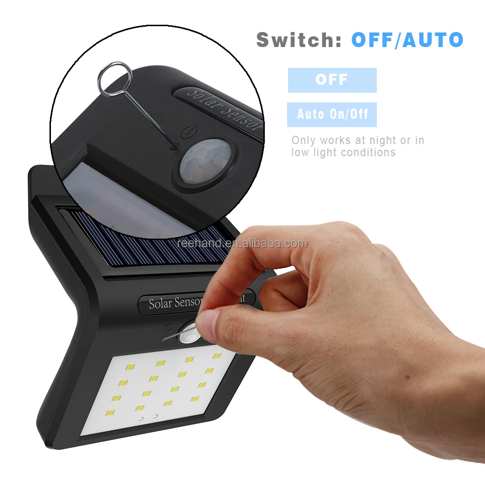 Solar sensor wall Lights 16LEDs Outdoor Wall Lamp Solar Motion Sensor Light for Patio, Deck, Yard, Garden