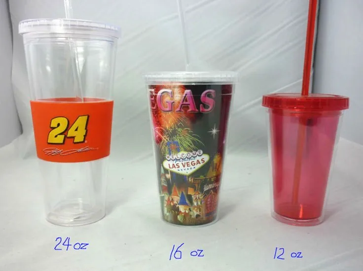 Двойная настенная чашка с крышкой и соломинкой без БФА