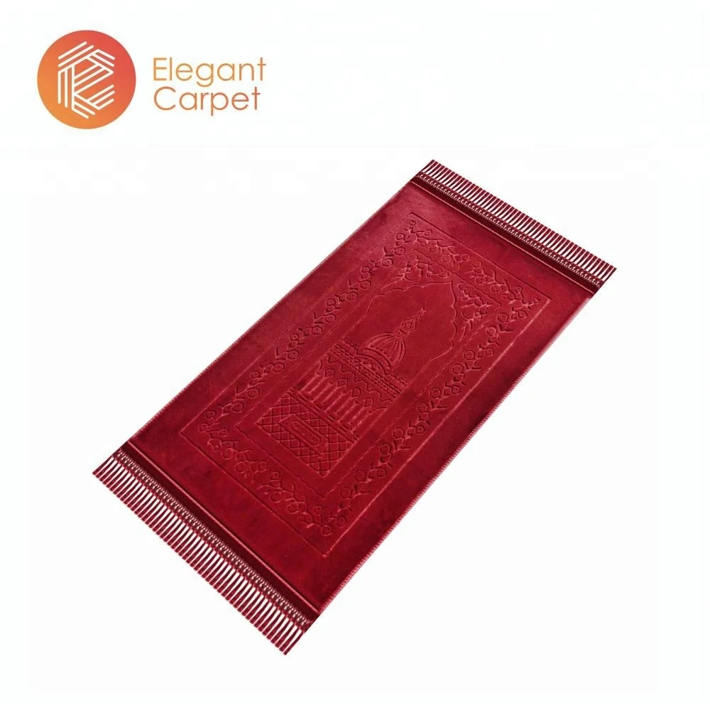Customized machine synthetic portable muslim pray carpet for worship