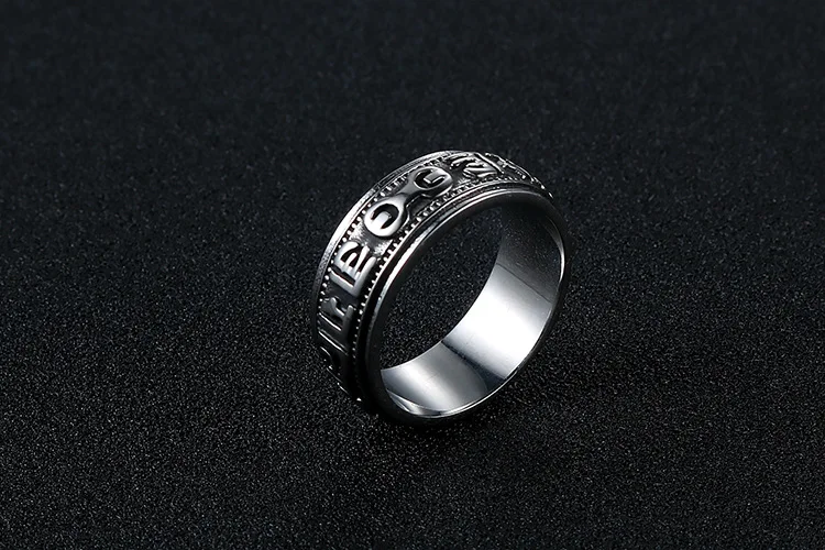 Мужские кольца с мантрой из нержавеющей стали, на заказ, оптом