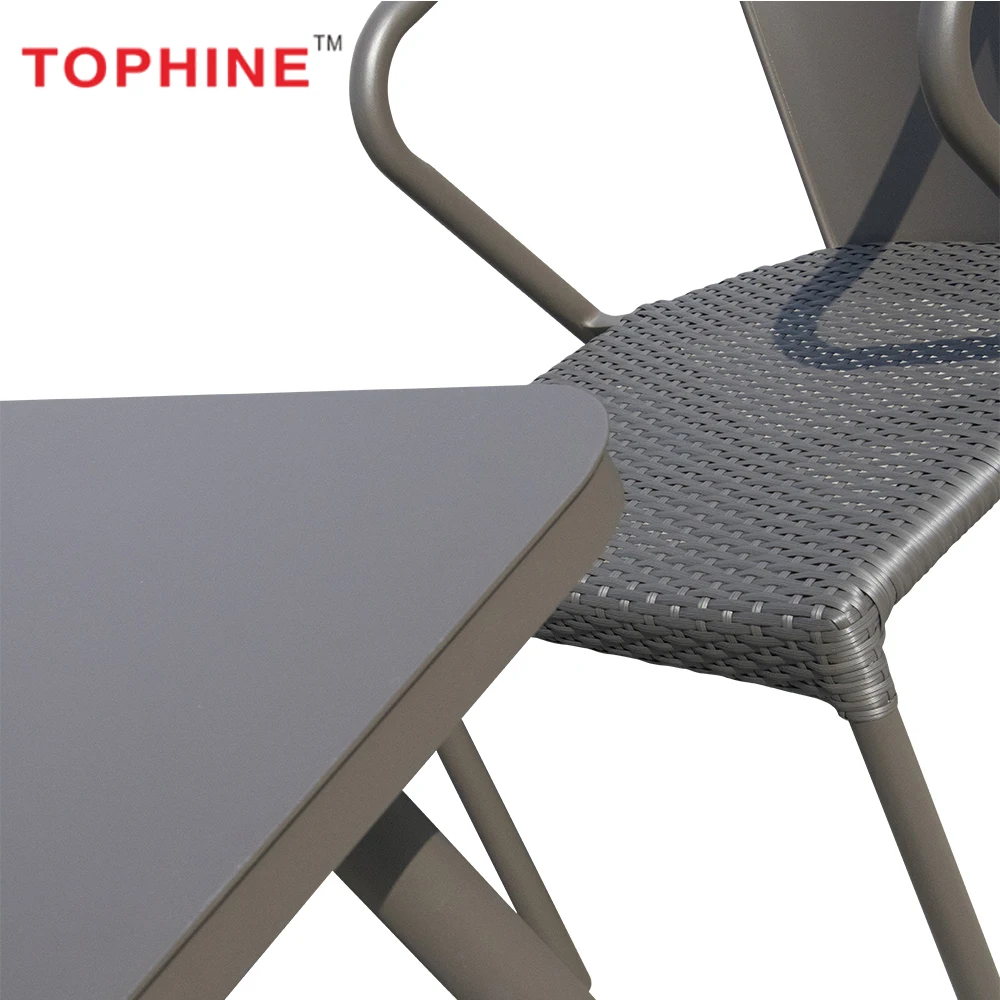 Outdoor furniture aluminum bar garden and balcony metal dining table and chairs