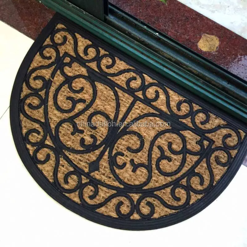 Half Circle Round Rubber Coir Doormat BSCI Audited