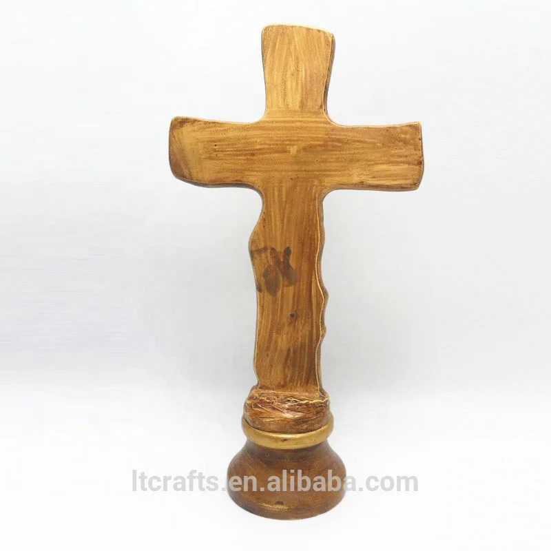 resin souvenir religious cross decoration custom made Polyresin 3D Jesus Cross