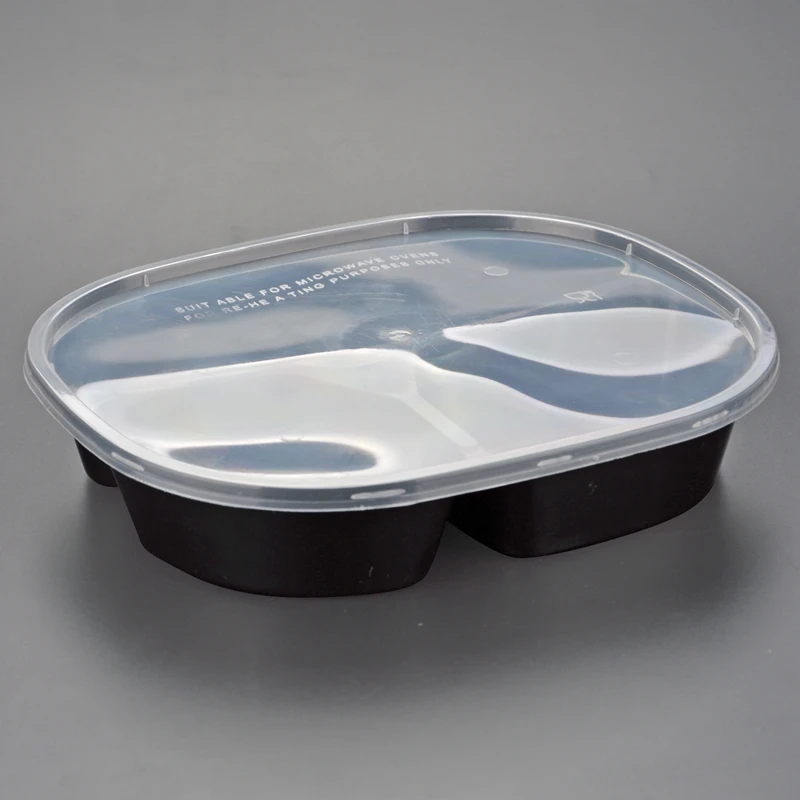 FREE SAMPLE  Factory price 3 compartment takeaway plastic food container