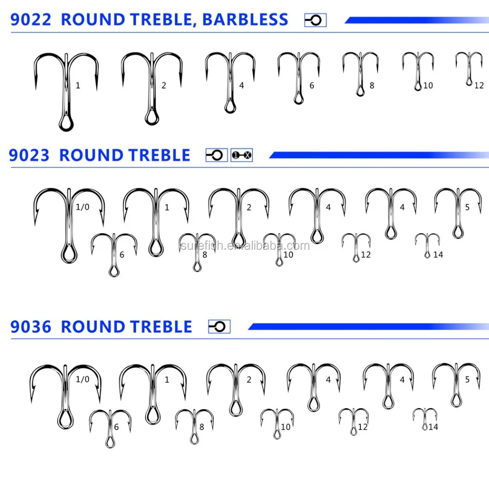 Chinese Wholesale Fishing Faultless Treble Hooks