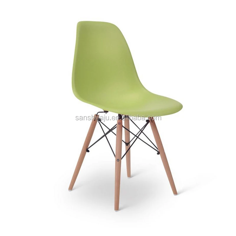 
ABS coffee chair with solid wood leg plastic dining chairs 