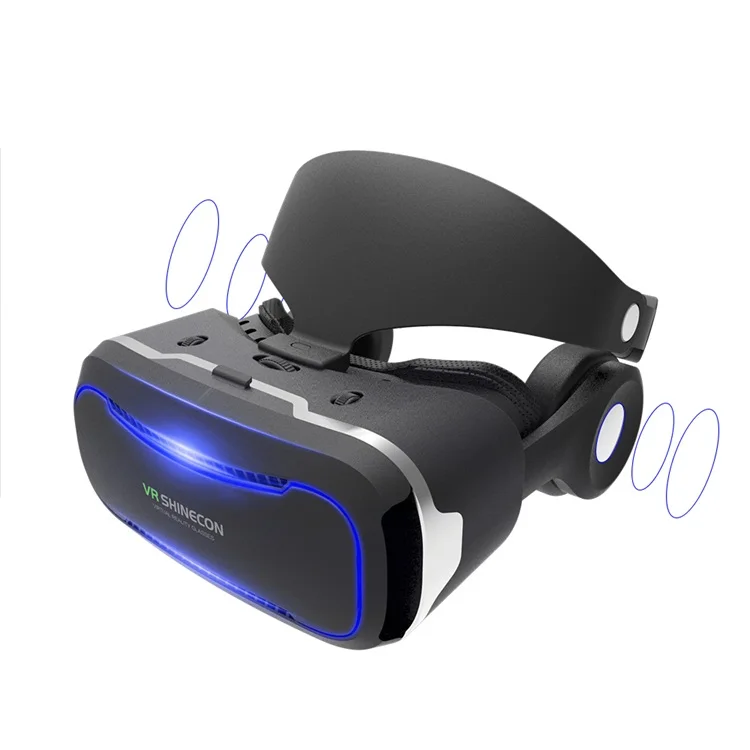 New product vr goggle with headphone from vr shinecon for iphone ios and android smartphone