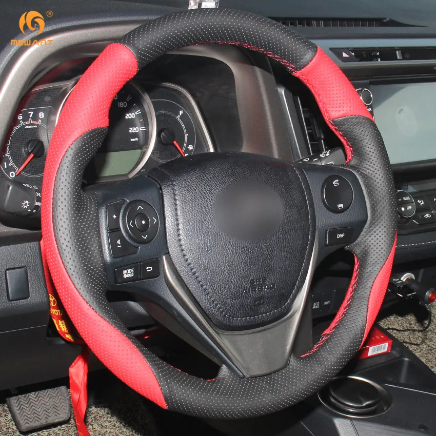 Leather Steering Wheel Cover Wrap for Toyota RAV4 2013-2018 Corolla 2014-2019 Corolla iM (US) 2017-2018 Auris 2013-2016