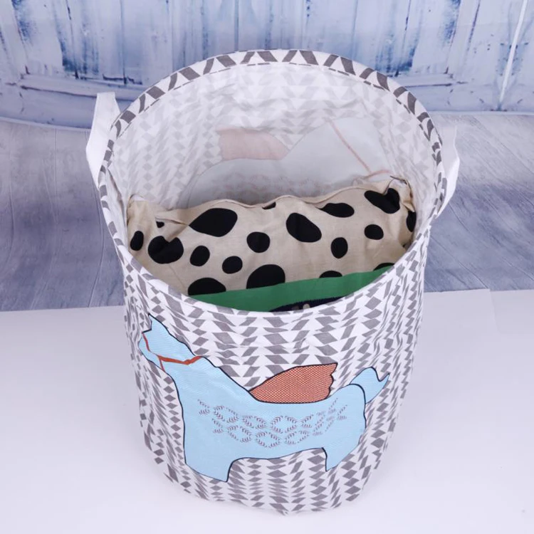 Dirty Clothes Storage Basket Folding Waterproof Dirty Clothe Laundry Basket Cotton Linen Kids Toy Sundries Storage Barrels Large