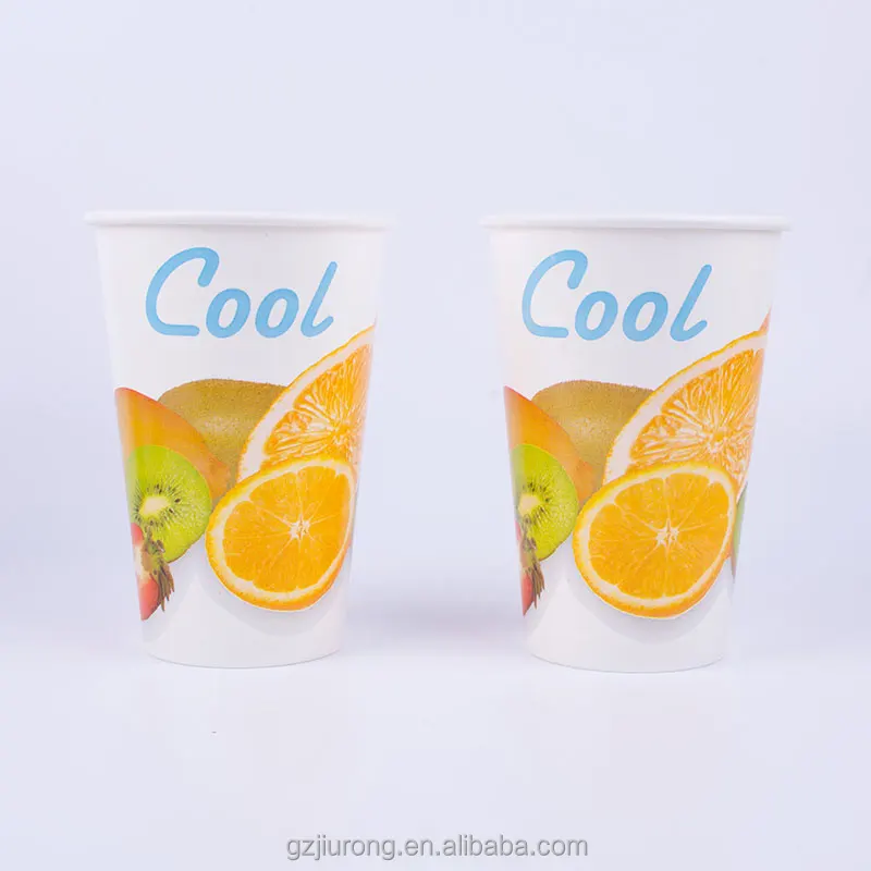 9 унц. Фрукты холодный напиток одноразовые бумажный стаканчик с пластиковыми Крышками