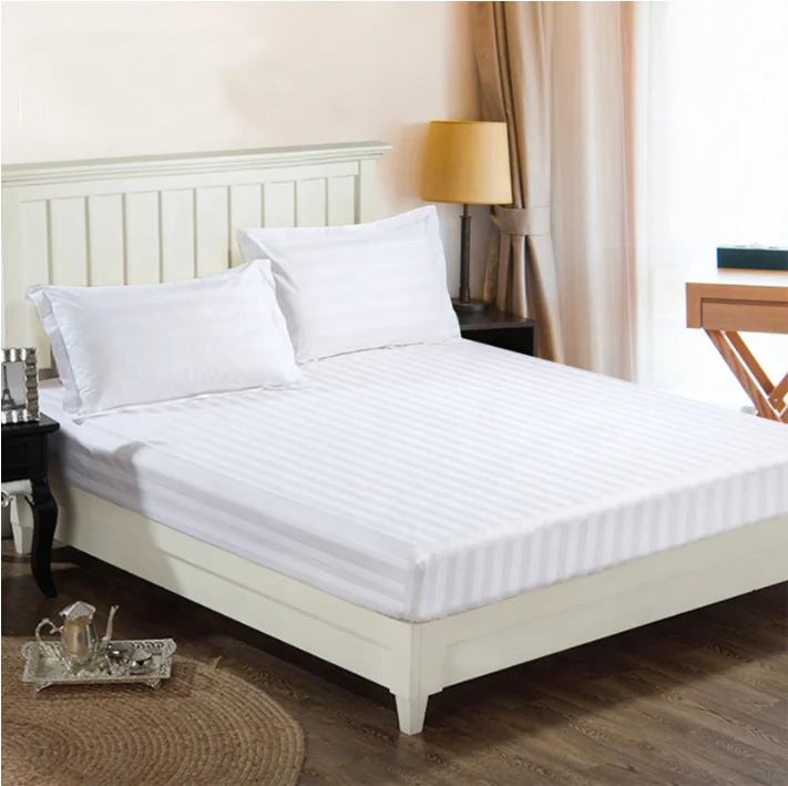 Chinese 100 cotton luxury bedding set plain white king size elastic hotel fitted sheet with elastic corners
