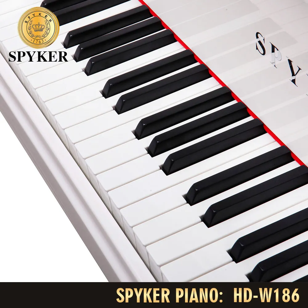 SPYKER HD-W186 88 Keys Digital Concert Piano Grand White Polished 6 Feet Piano Electric Musical Instrument