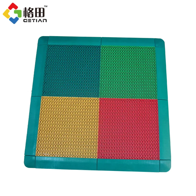 Flexible price pp basketball court plastic grid tiles,modular basketball court interlocking outdoor sports