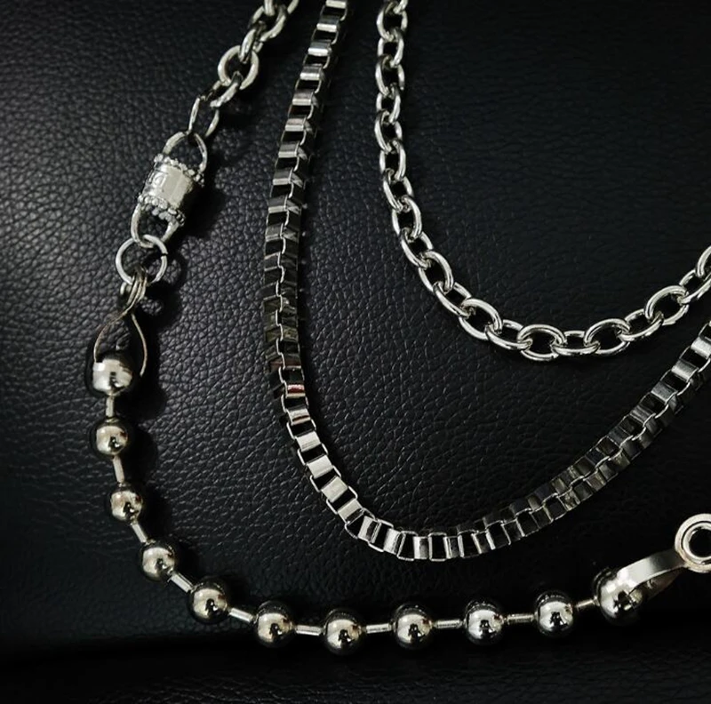 Dreamtop DTF330 dancer hip hop cool girls waist chain silver metal chain for pants for teenagers