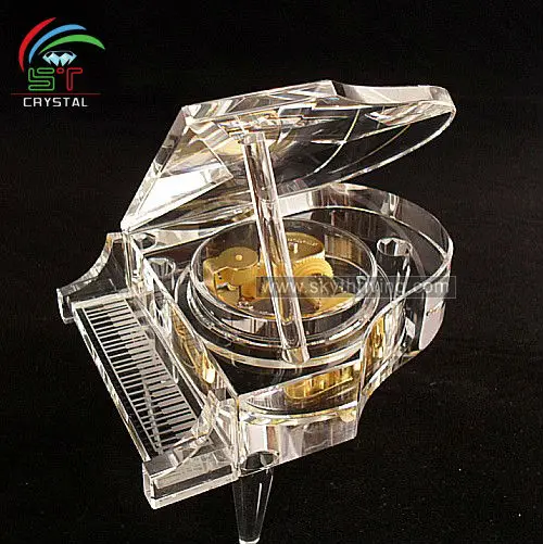 crystal grand piano music box