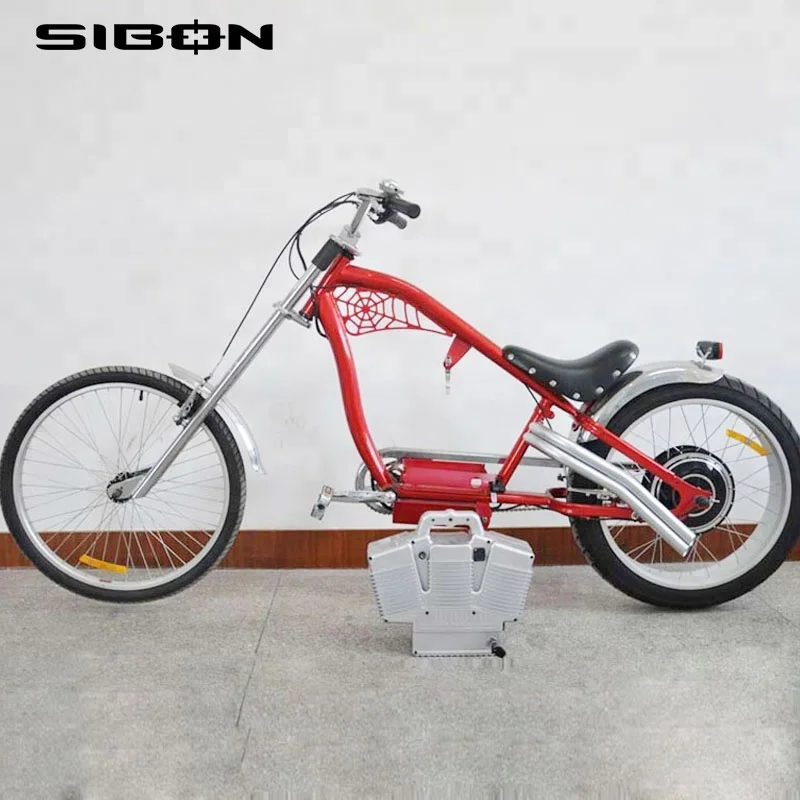 SIBON 4BV 500W lithium battery suspension fork V brake fat tire red electric bike chopper for adult from China