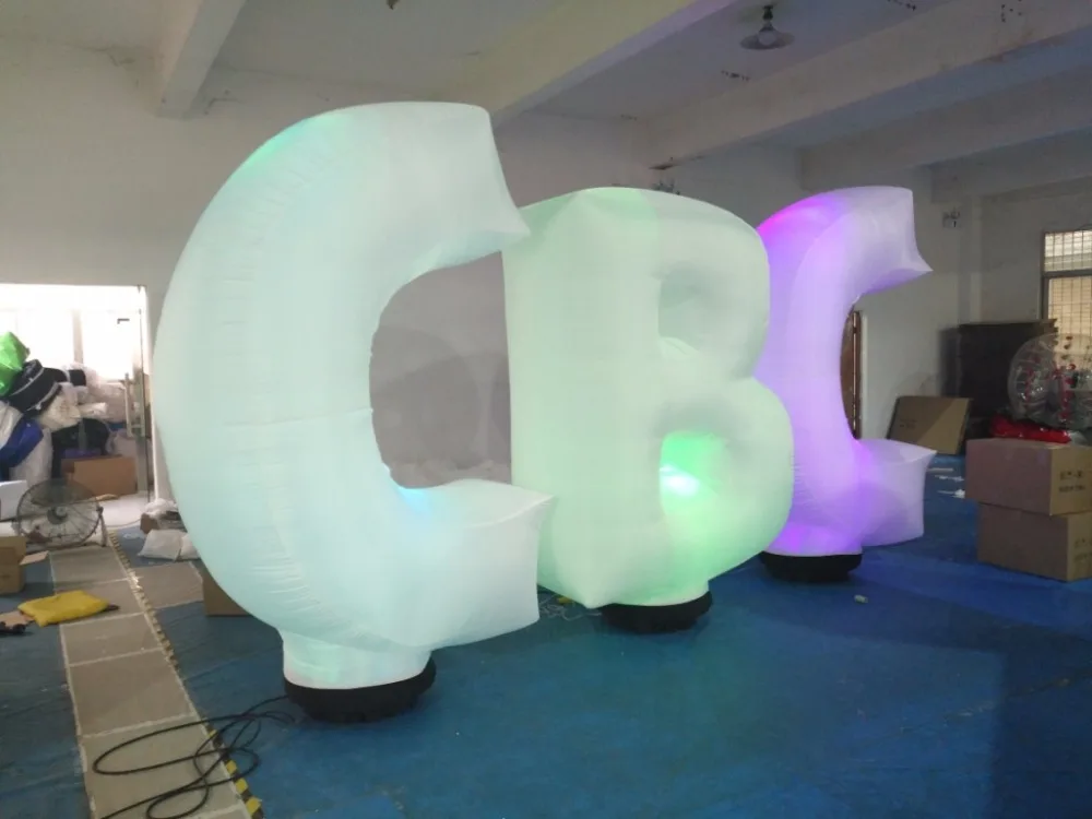  Заводская рекламная светодиодная подсветка с большими надувными цифрами и буквами надувной алфавит для дня рождения