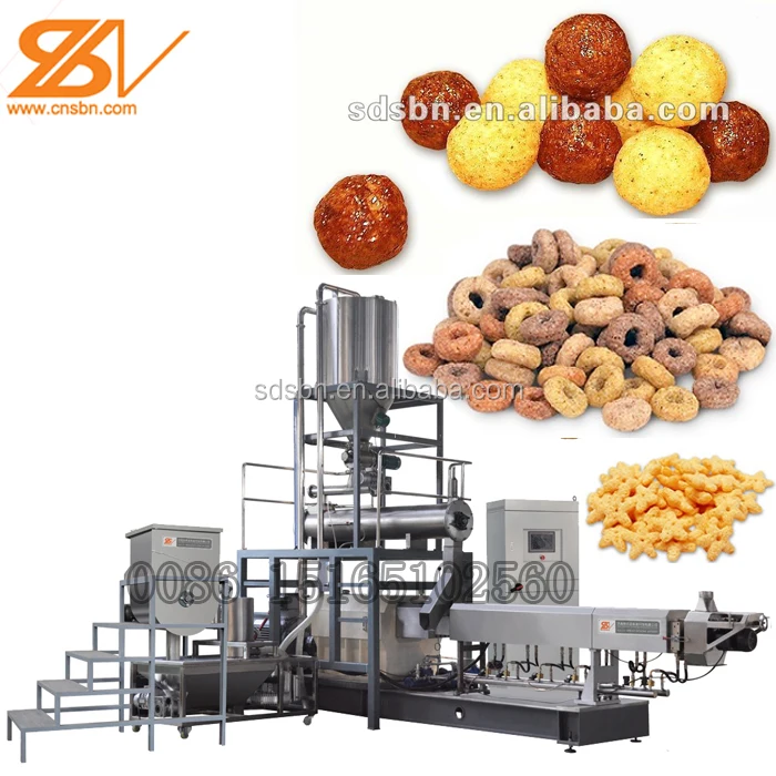 Зимбабве пыхтел кукурузной муки облепить закуски машина, экструдер производственной линии