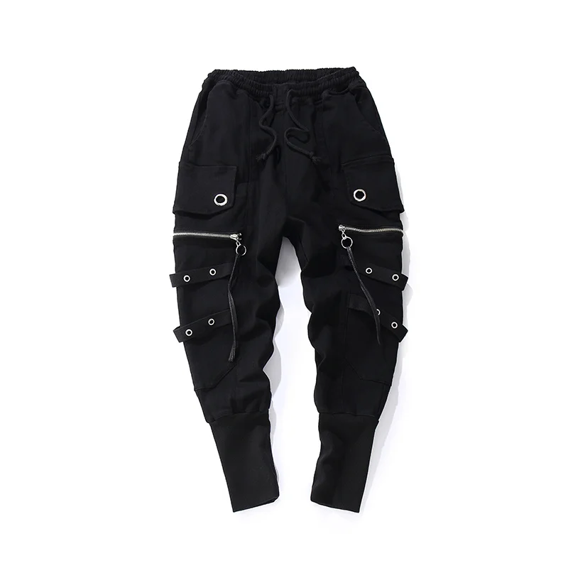 Custom Fashion Drawstring casual men high quality Joggers black Sweatpants Hip Hop Men streetwear casual Trousers Cross-pants
