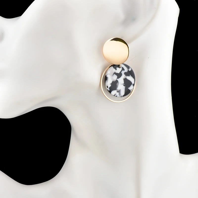 
Handmade Original Design Candy Color Plastic Acetate Board Earrings Bright Color Fashion Simple Stud Earrings 