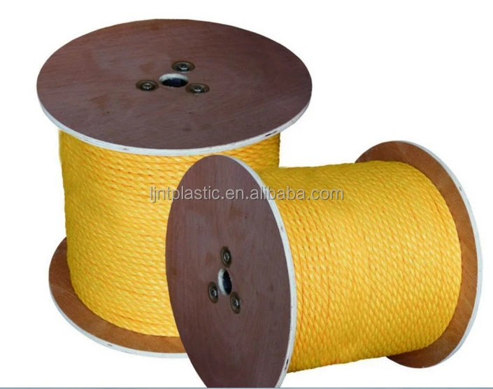 3 strand Twisted Poly ropes in yellow and black color