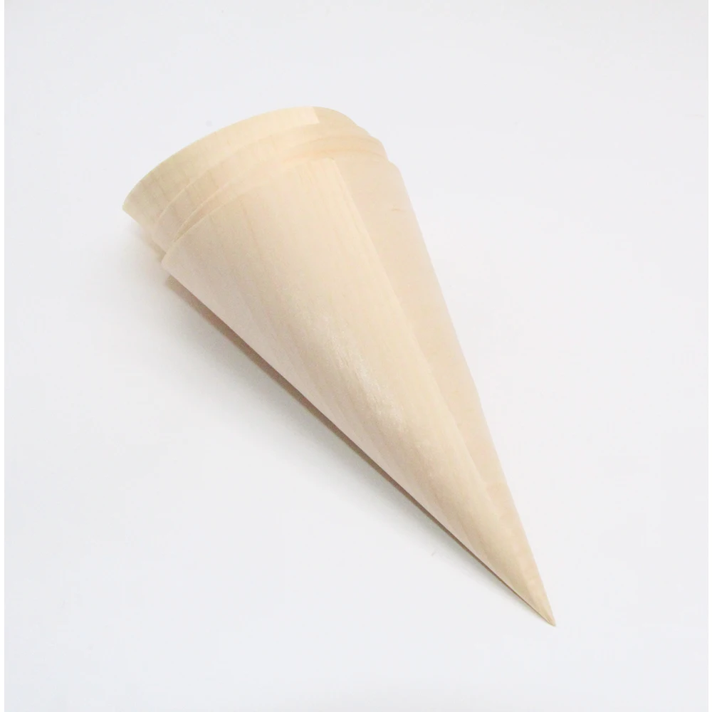 Factory Sale Pine Wood Cone Disposable Sushi Cone