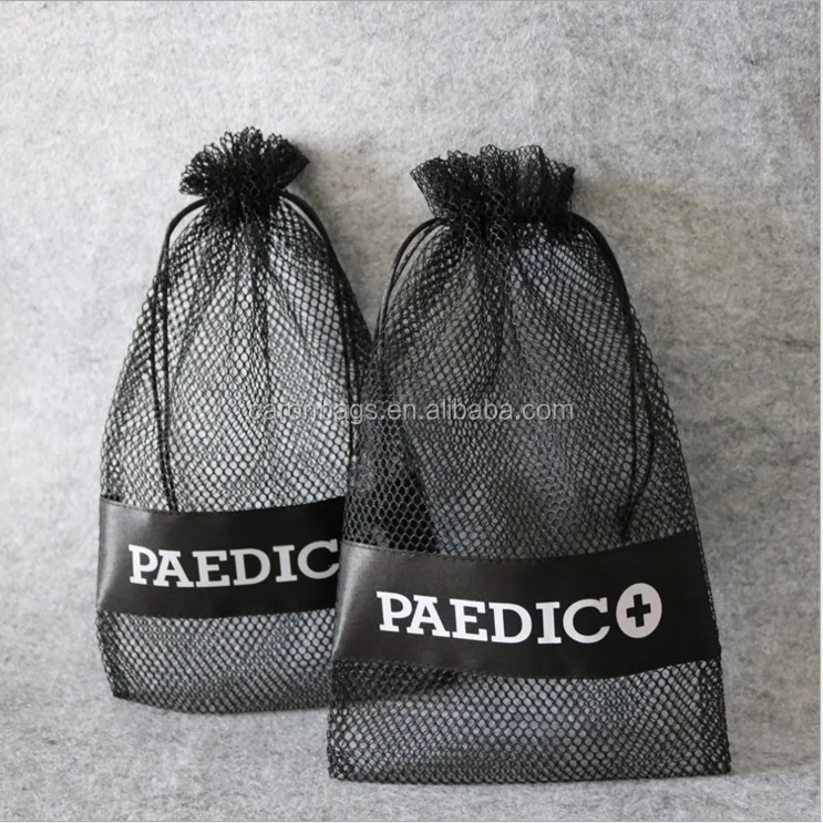 custom hot sale small mesh net drawstring bag travel storage pouch