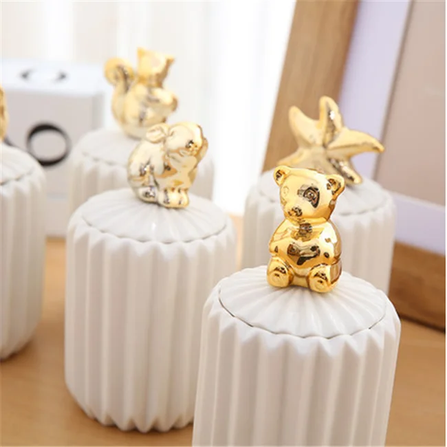 Hot sale Unique custom design  customized logo white ceramic toothpick holder